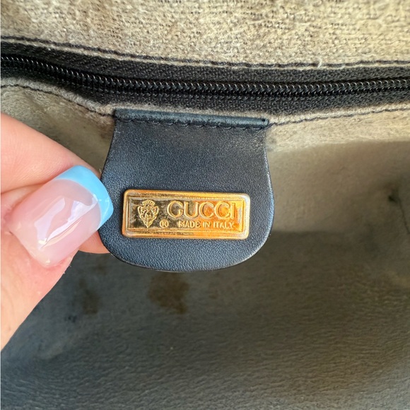 Gucci VINTAGE Micro GG Navy Canvas Crossbody - Picture 7 of 10